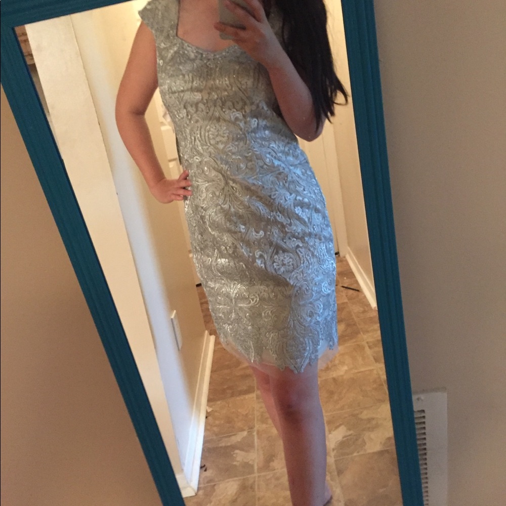 Kay unger silver stunning dress!